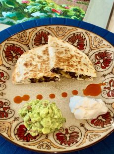 Vegetarian Quesadilla - with Black beans