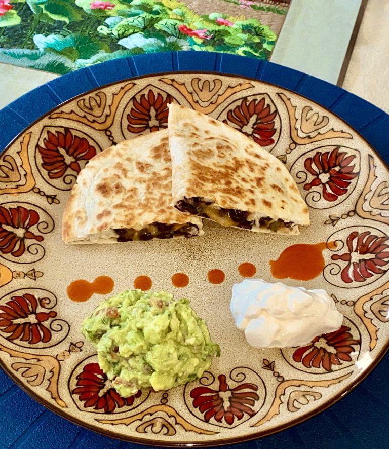 Vegetarian Quesadilla - with Black beans