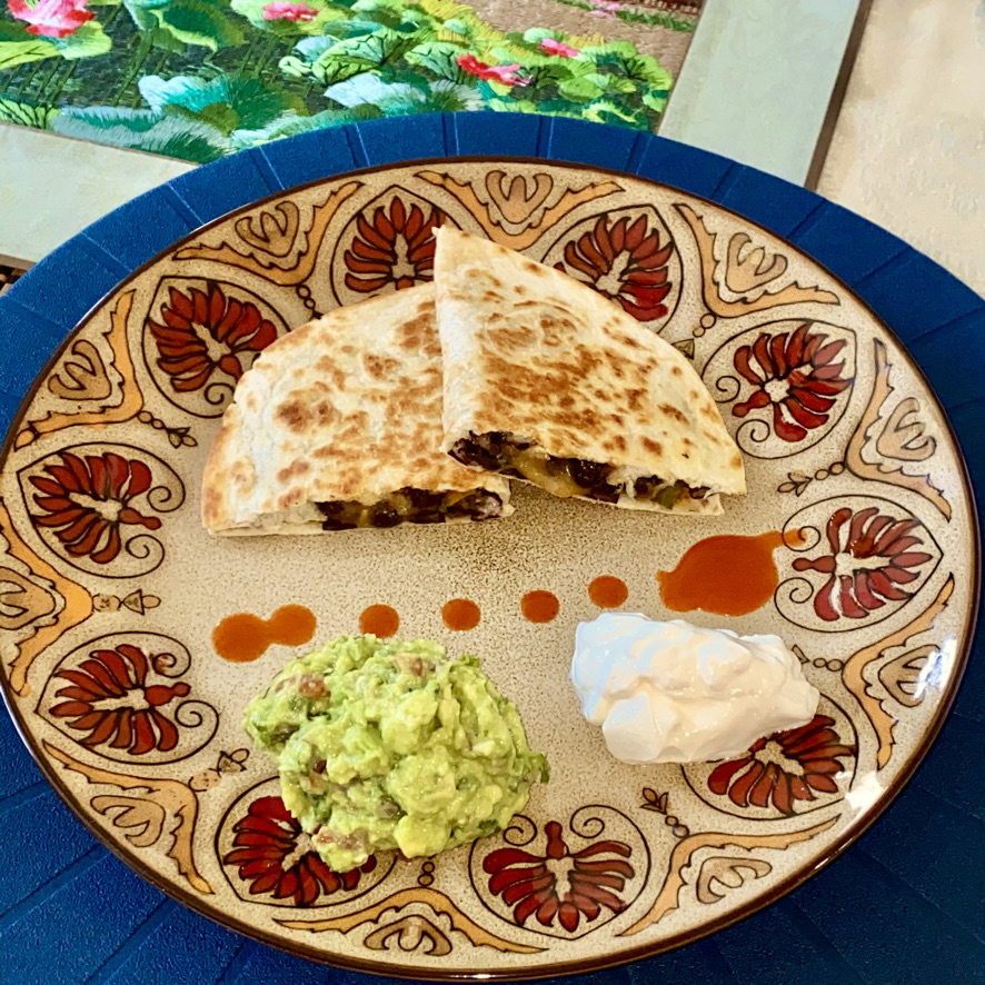 Vegetarian Quesadilla - with Black beans